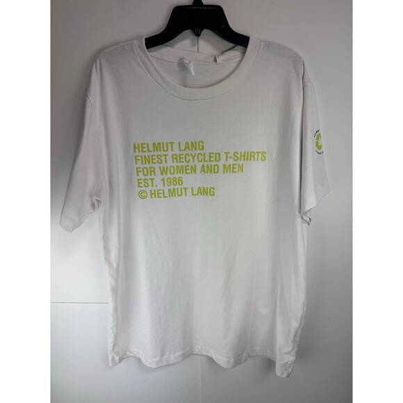 Helmut Lang White Recycled Crew Neck T- Shirt Size: XL - Picture 1 of 12